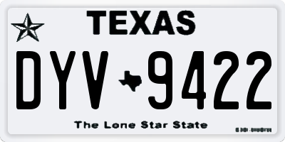 TX license plate DYV9422