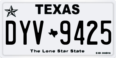 TX license plate DYV9425