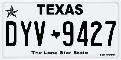 TX license plate DYV9427