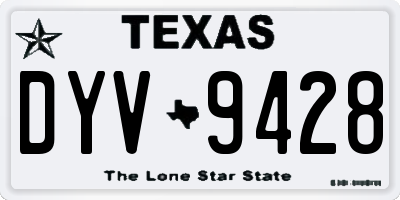 TX license plate DYV9428