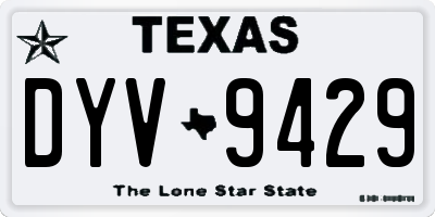 TX license plate DYV9429