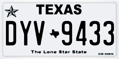 TX license plate DYV9433