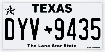 TX license plate DYV9435