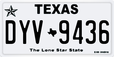TX license plate DYV9436