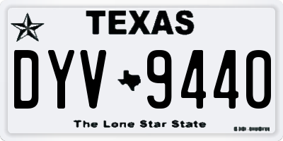 TX license plate DYV9440