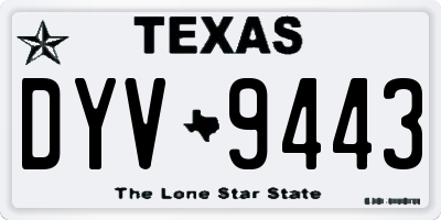TX license plate DYV9443
