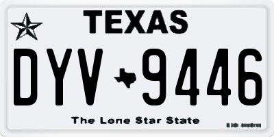 TX license plate DYV9446