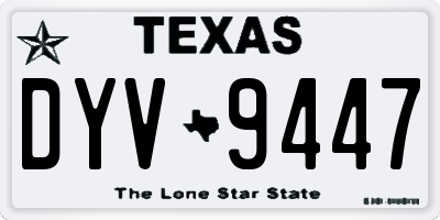 TX license plate DYV9447
