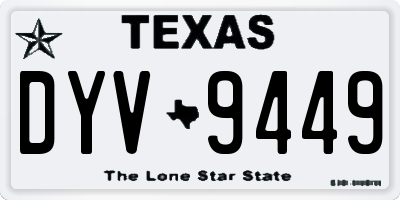 TX license plate DYV9449