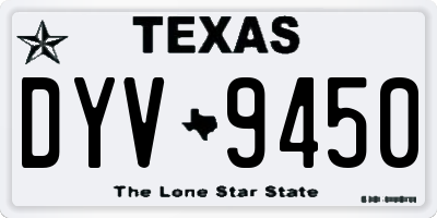 TX license plate DYV9450
