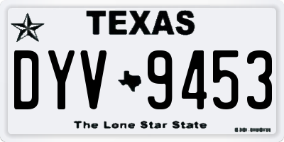 TX license plate DYV9453