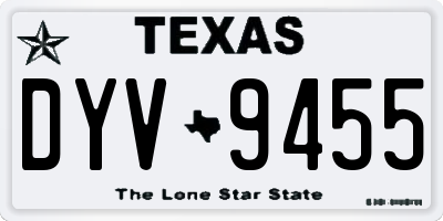 TX license plate DYV9455