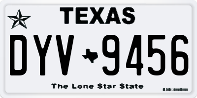 TX license plate DYV9456
