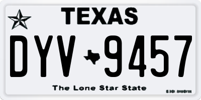 TX license plate DYV9457