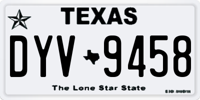 TX license plate DYV9458