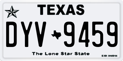 TX license plate DYV9459