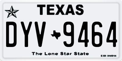 TX license plate DYV9464