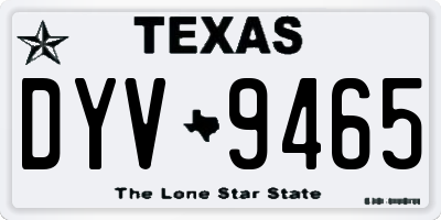 TX license plate DYV9465