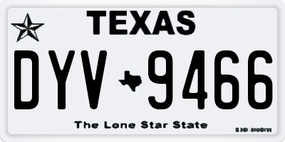 TX license plate DYV9466