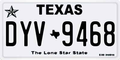 TX license plate DYV9468