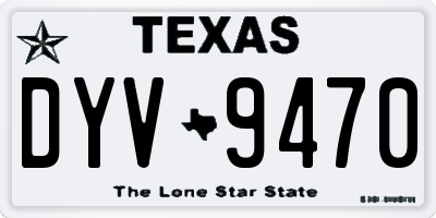 TX license plate DYV9470