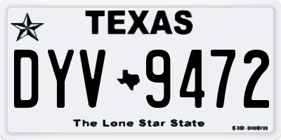 TX license plate DYV9472