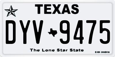 TX license plate DYV9475