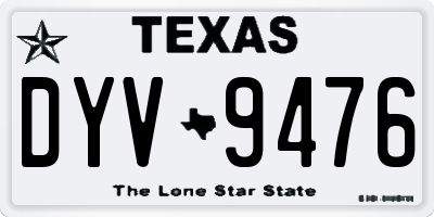 TX license plate DYV9476