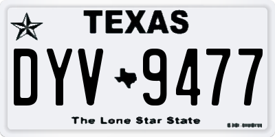 TX license plate DYV9477
