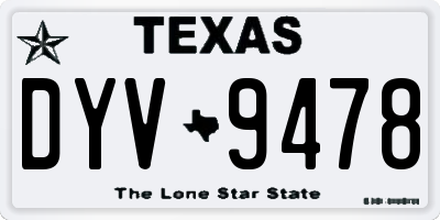 TX license plate DYV9478