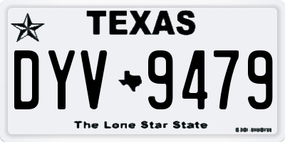 TX license plate DYV9479