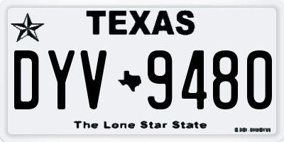 TX license plate DYV9480