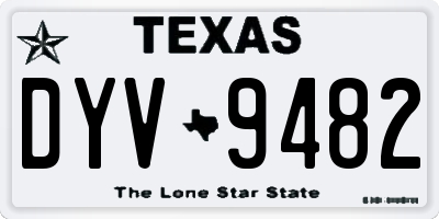 TX license plate DYV9482