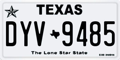 TX license plate DYV9485