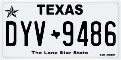 TX license plate DYV9486