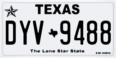 TX license plate DYV9488