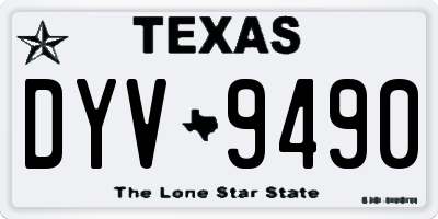 TX license plate DYV9490