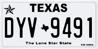 TX license plate DYV9491