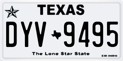 TX license plate DYV9495