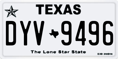 TX license plate DYV9496