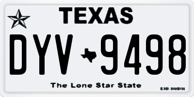 TX license plate DYV9498