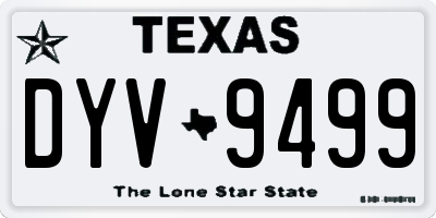 TX license plate DYV9499