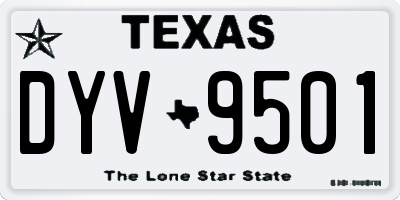 TX license plate DYV9501