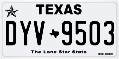 TX license plate DYV9503