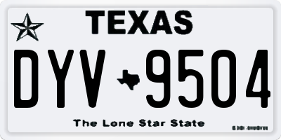 TX license plate DYV9504