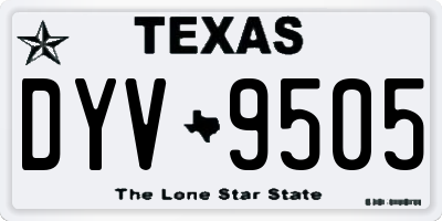 TX license plate DYV9505