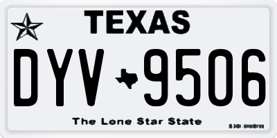 TX license plate DYV9506