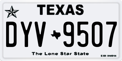 TX license plate DYV9507