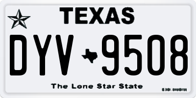 TX license plate DYV9508
