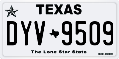 TX license plate DYV9509